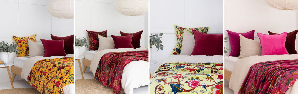 Why are velvet throws popular for home decor?