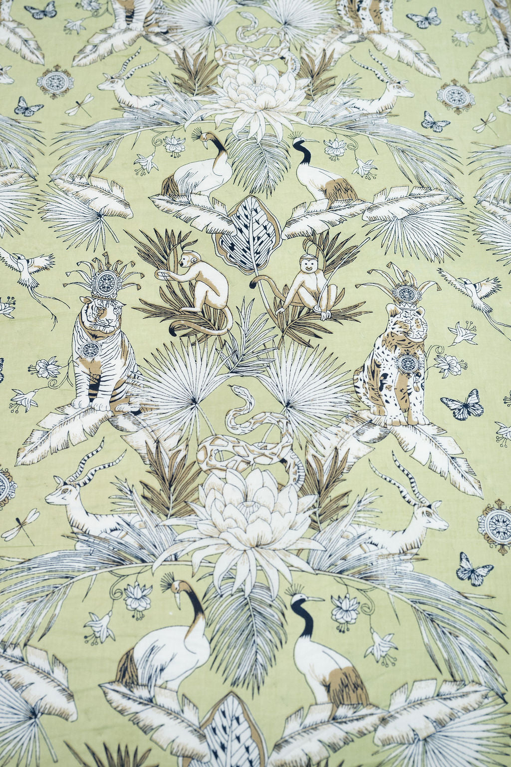 Green Botanical Cotton Quilt Set - Reversible Bedding