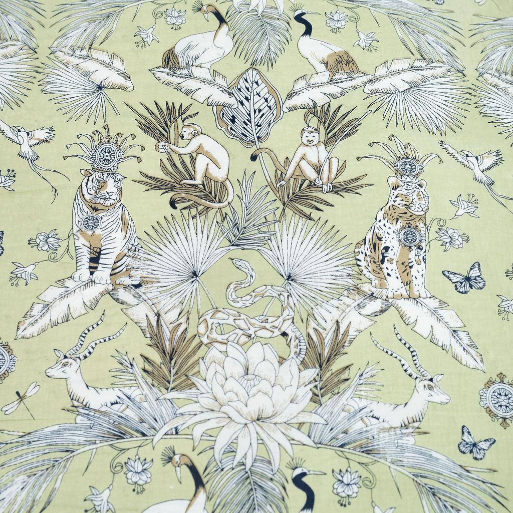 Green Botanical Cotton Quilt Set - Reversible Bedding