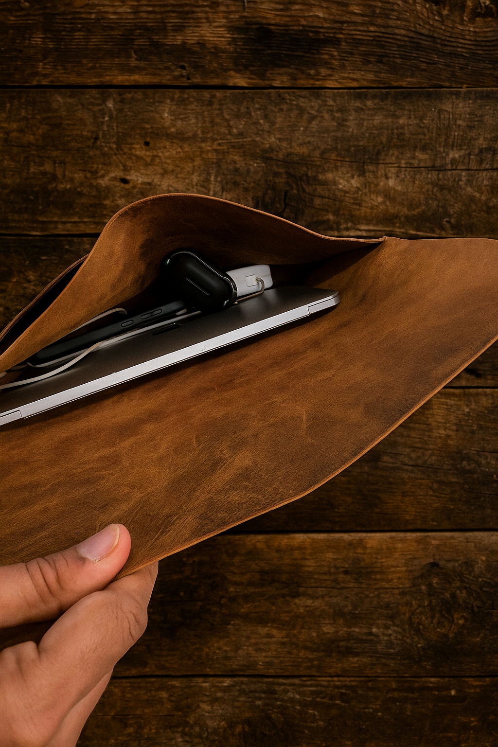 Urban Nomad Leather Laptop Sleeve - Rugged Fit