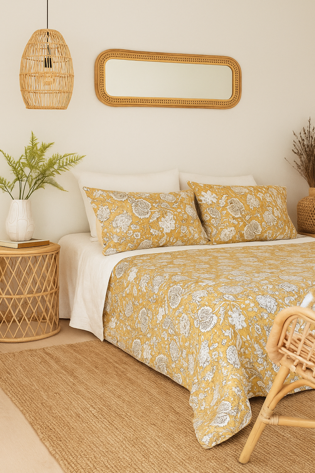 Boho Bloom Luxe Cotton Quilt Set - 210x250cm