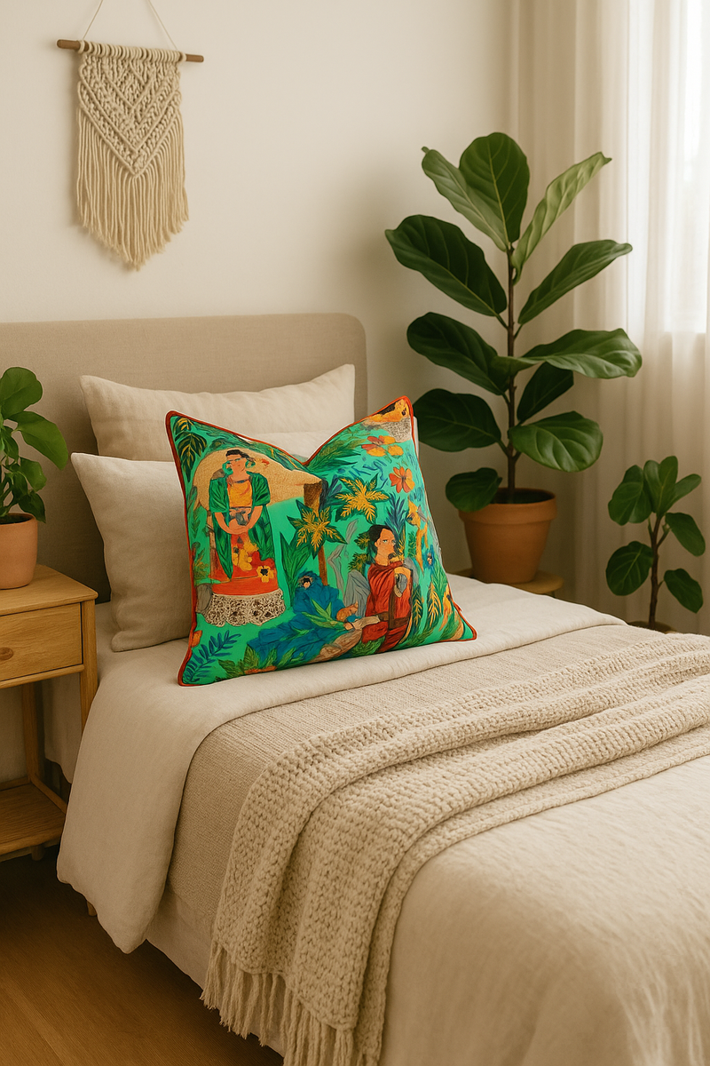 Frida's Jungle Oasis Cotton Cushion