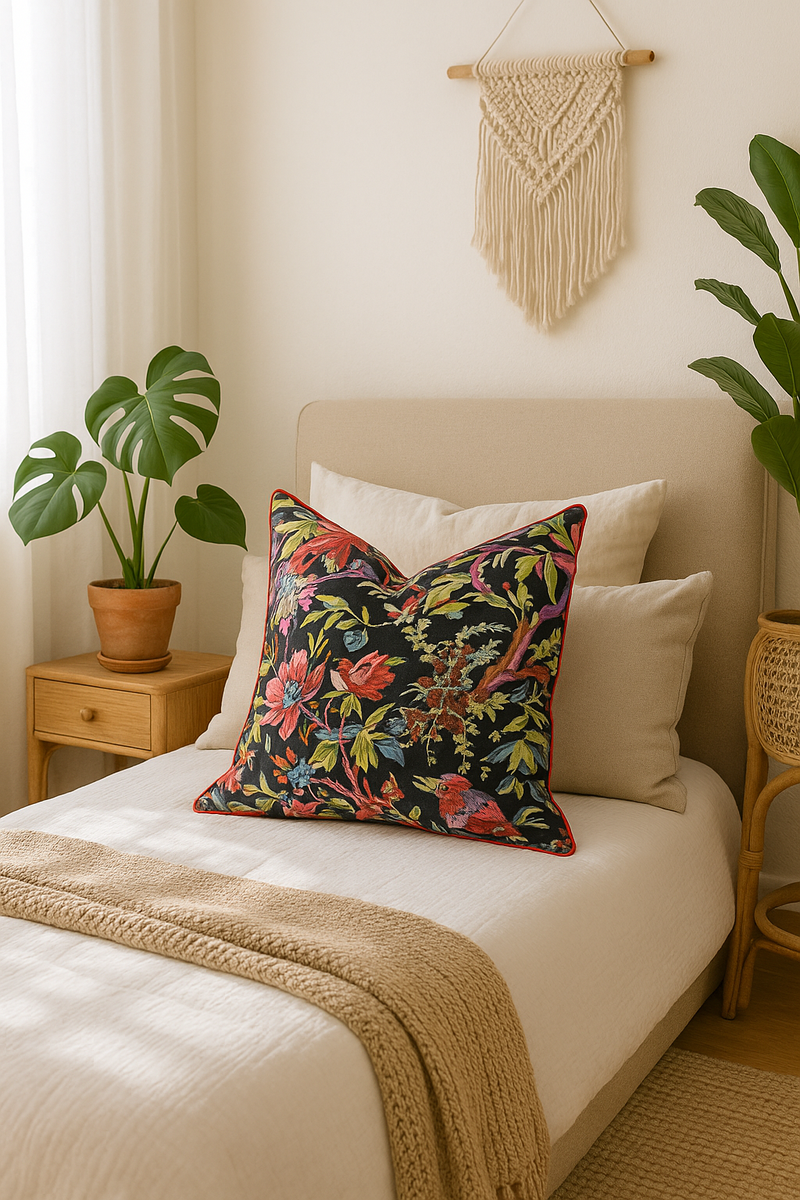 Tropical Paradise Cotton Cushion Cover