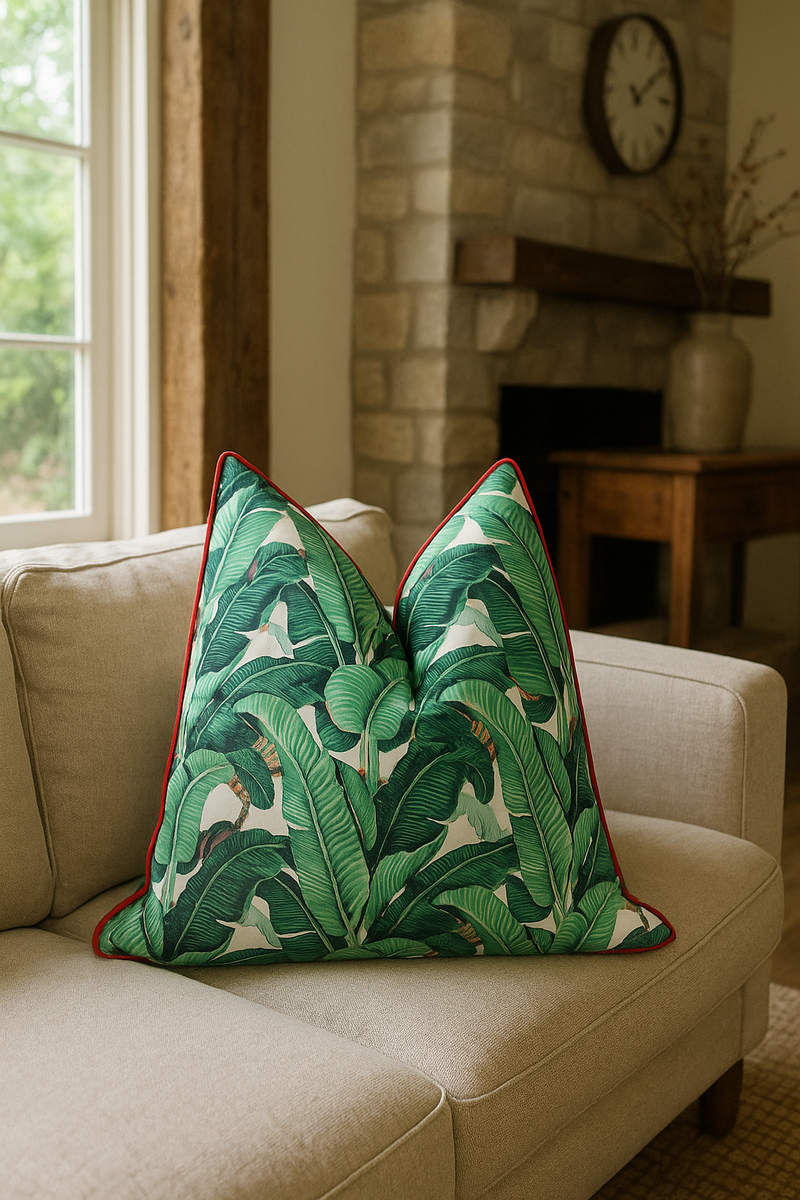 Tropical Palms Cotton Cushion Cover
