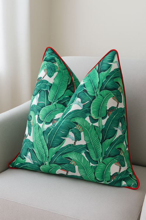 Tropical Palms Cotton Cushion Cover