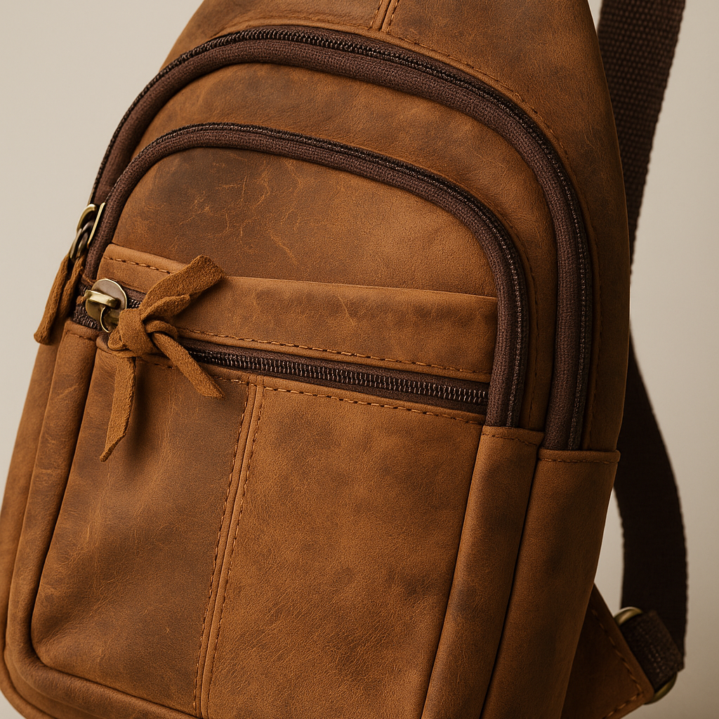 Stylish vintage leather chest bag for men and women