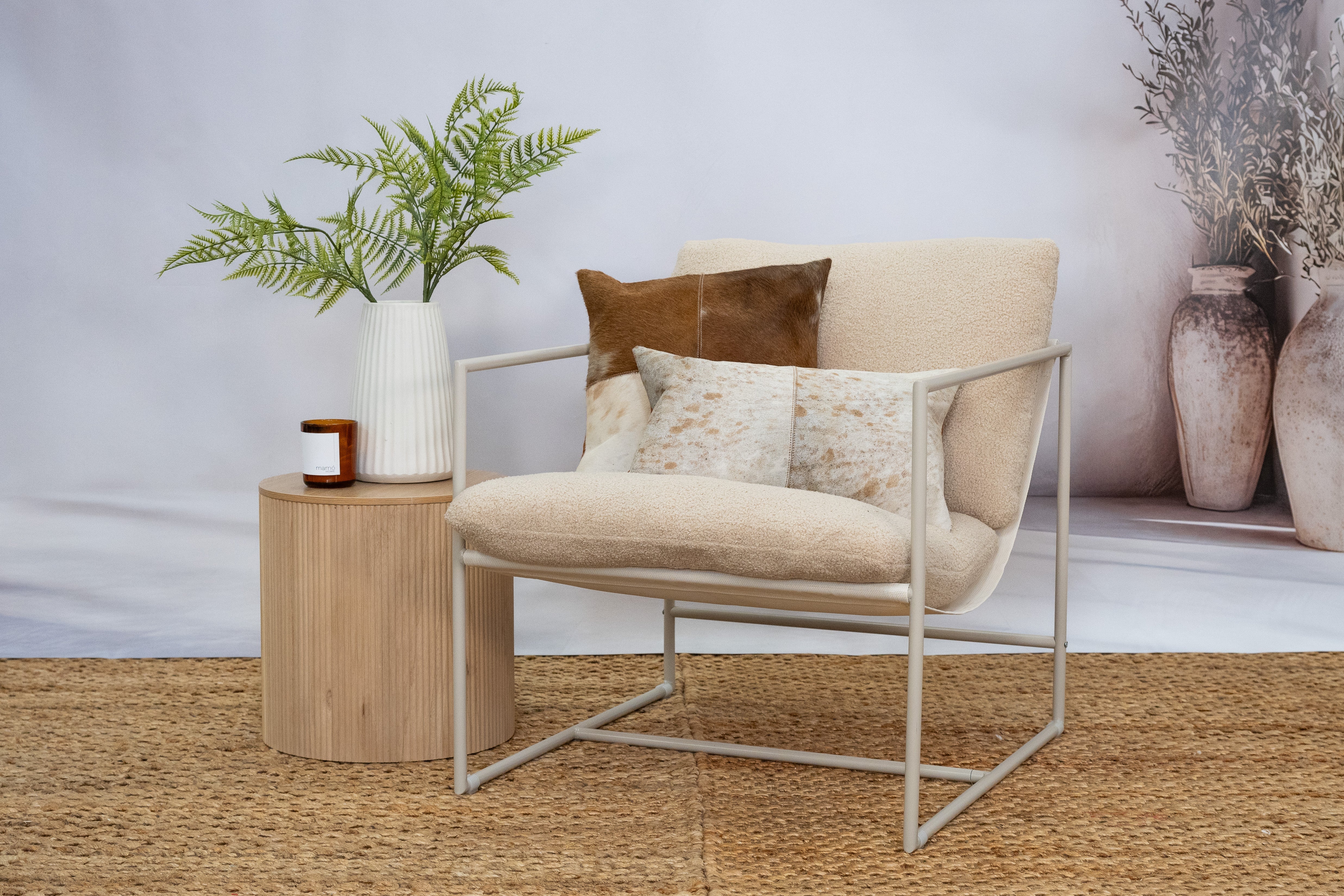 Brown & White Cowhide Cushion - Luxury Style