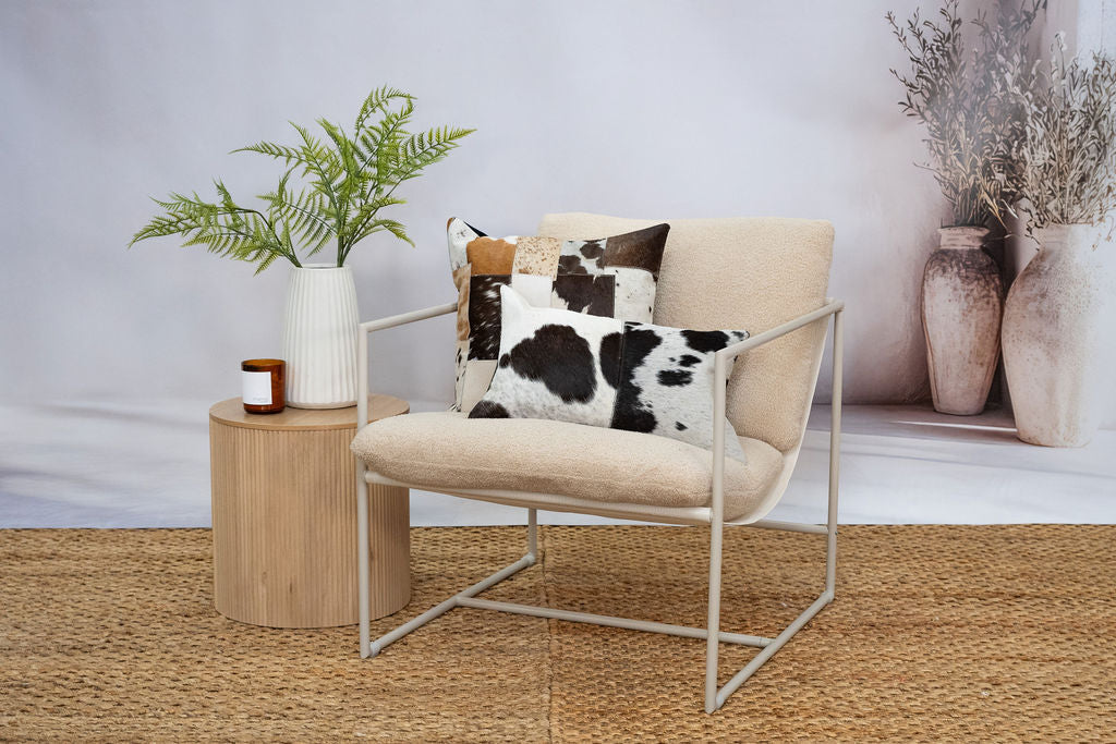 Black & White Cowhide Cushion - Luxury Style