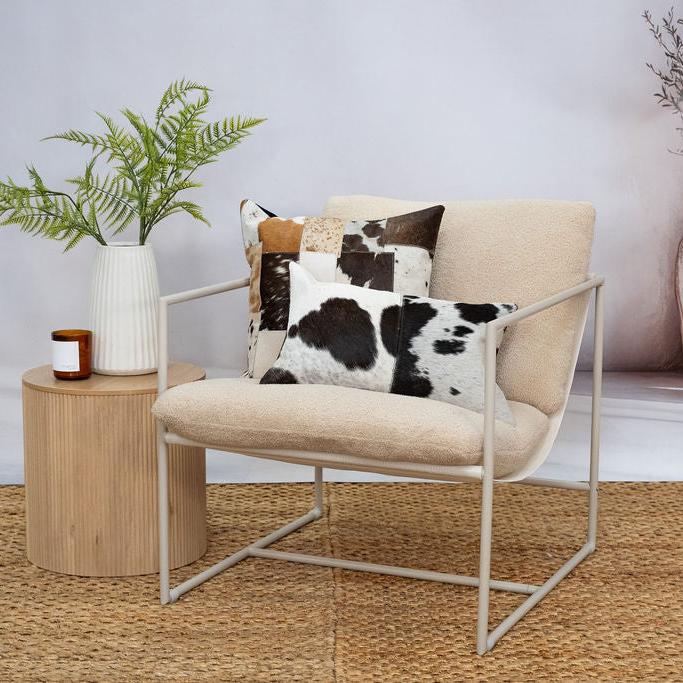 Black & White Cowhide Cushion - Luxury Style