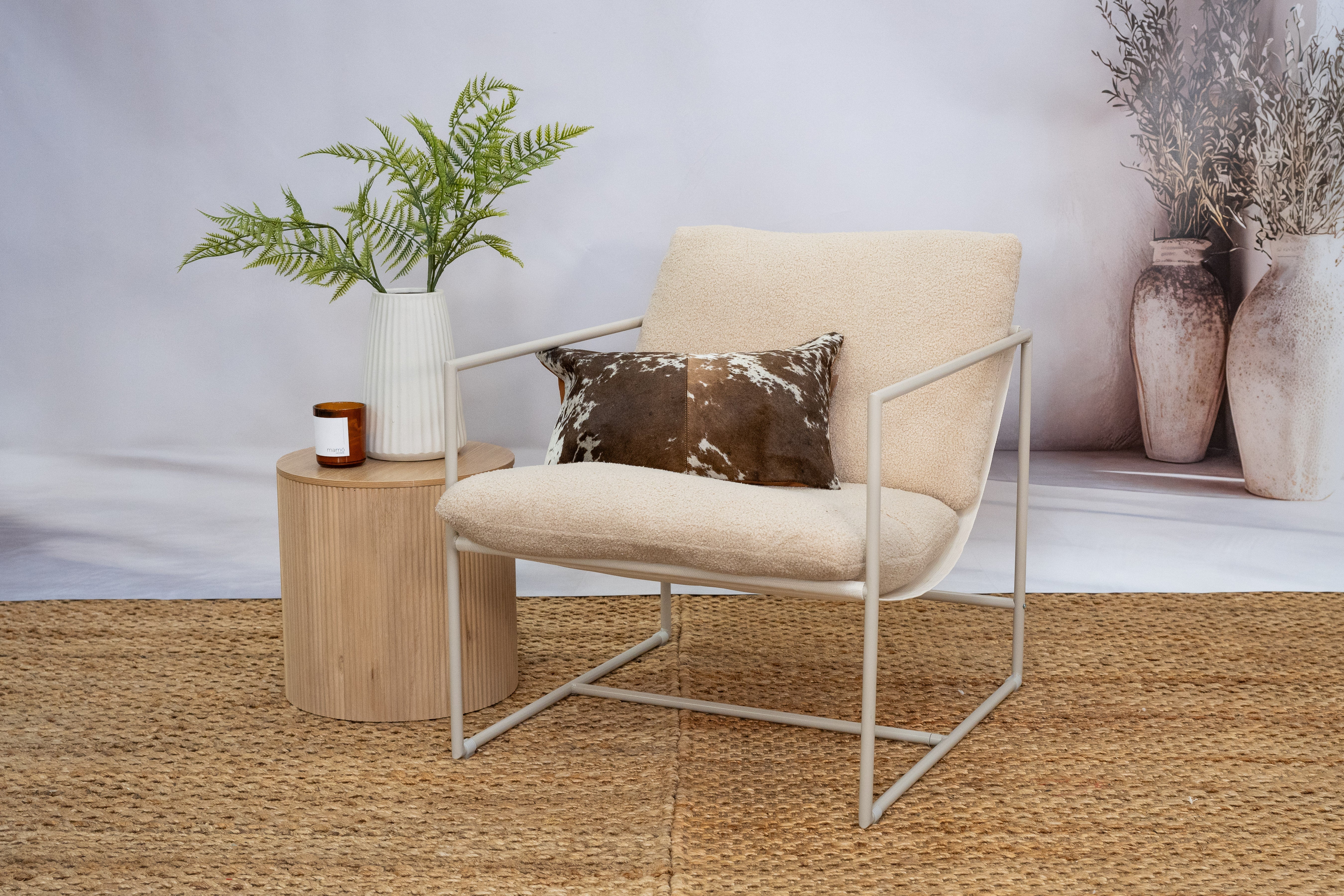 Brown & White Cowhide Cushion - Luxury Style