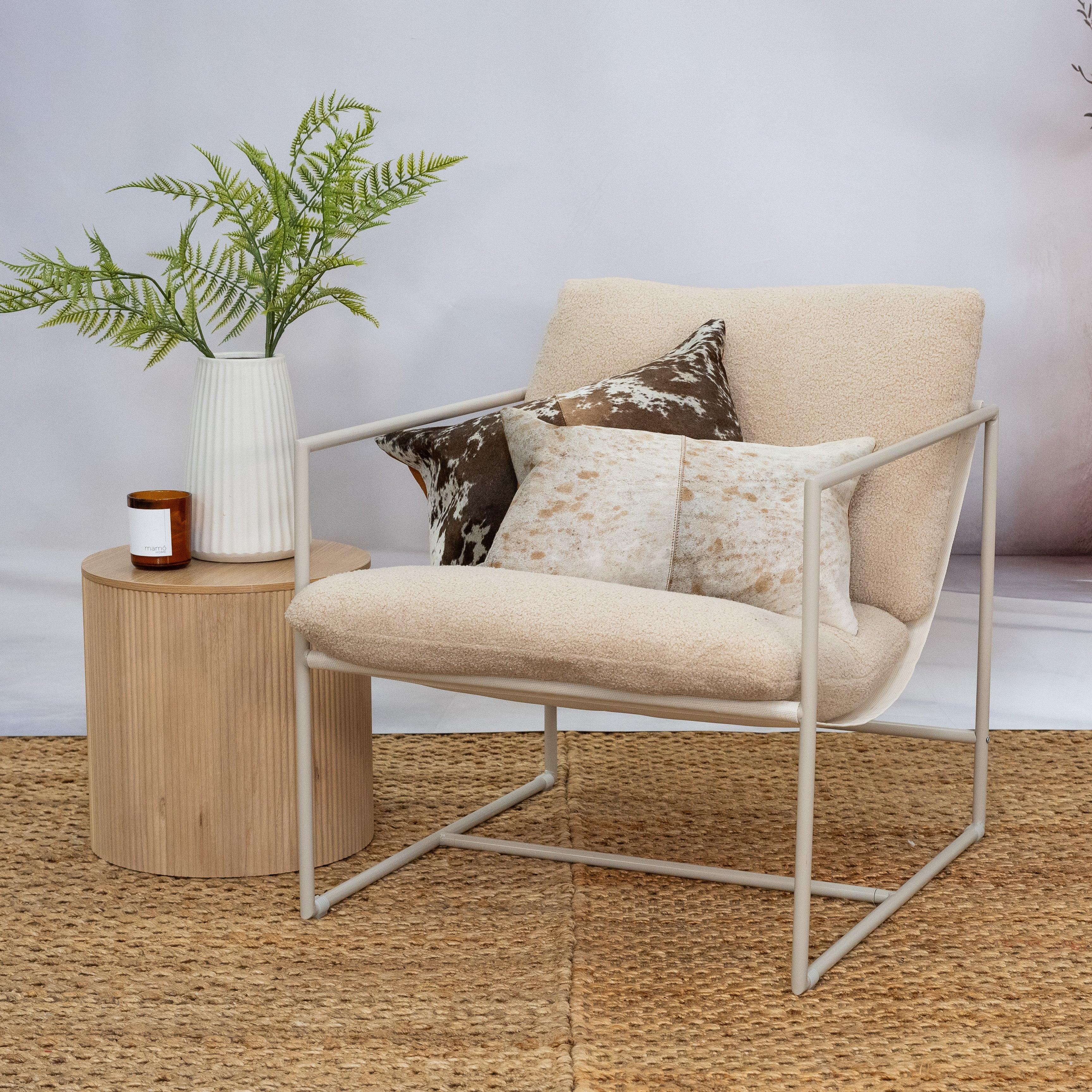 Brown & White Cowhide Cushion - Luxury Style