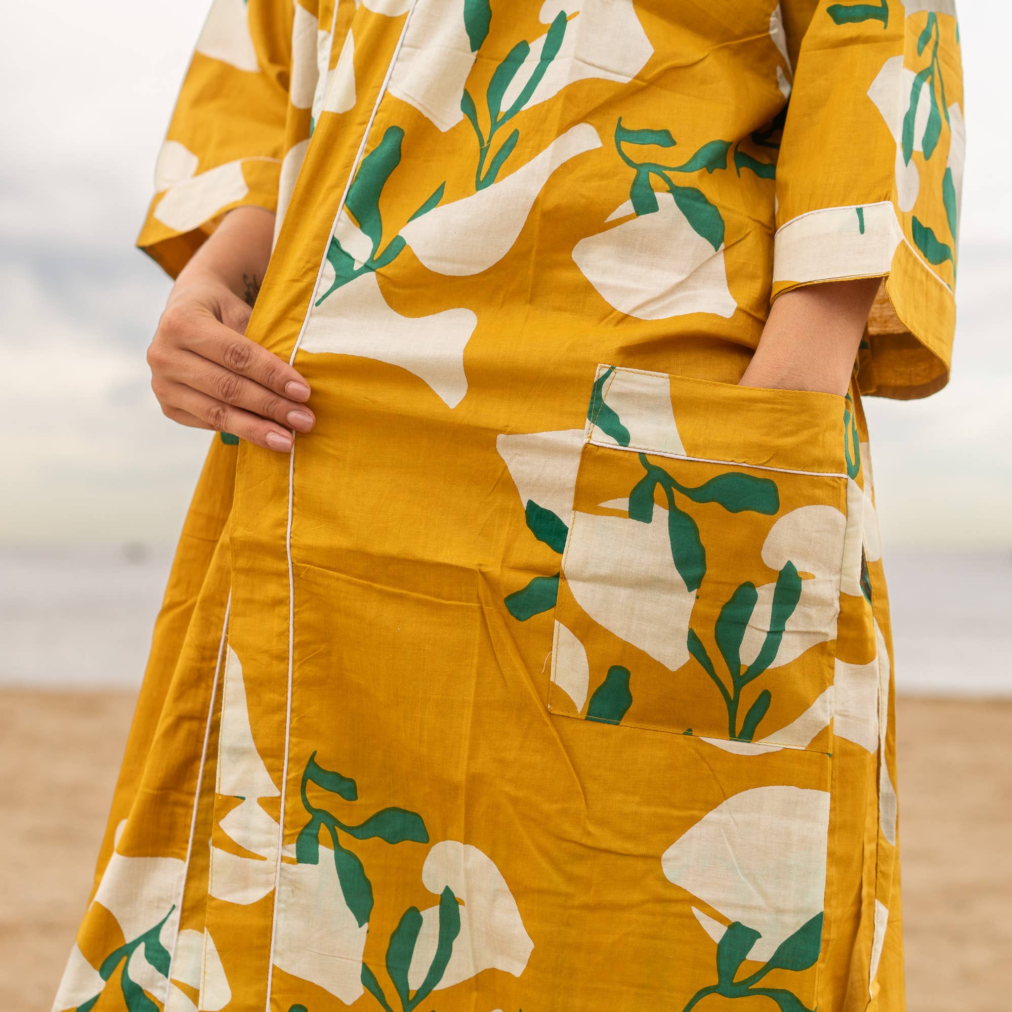 SIENNA' Women's Cotton Kimono Robe - Timeless Tones