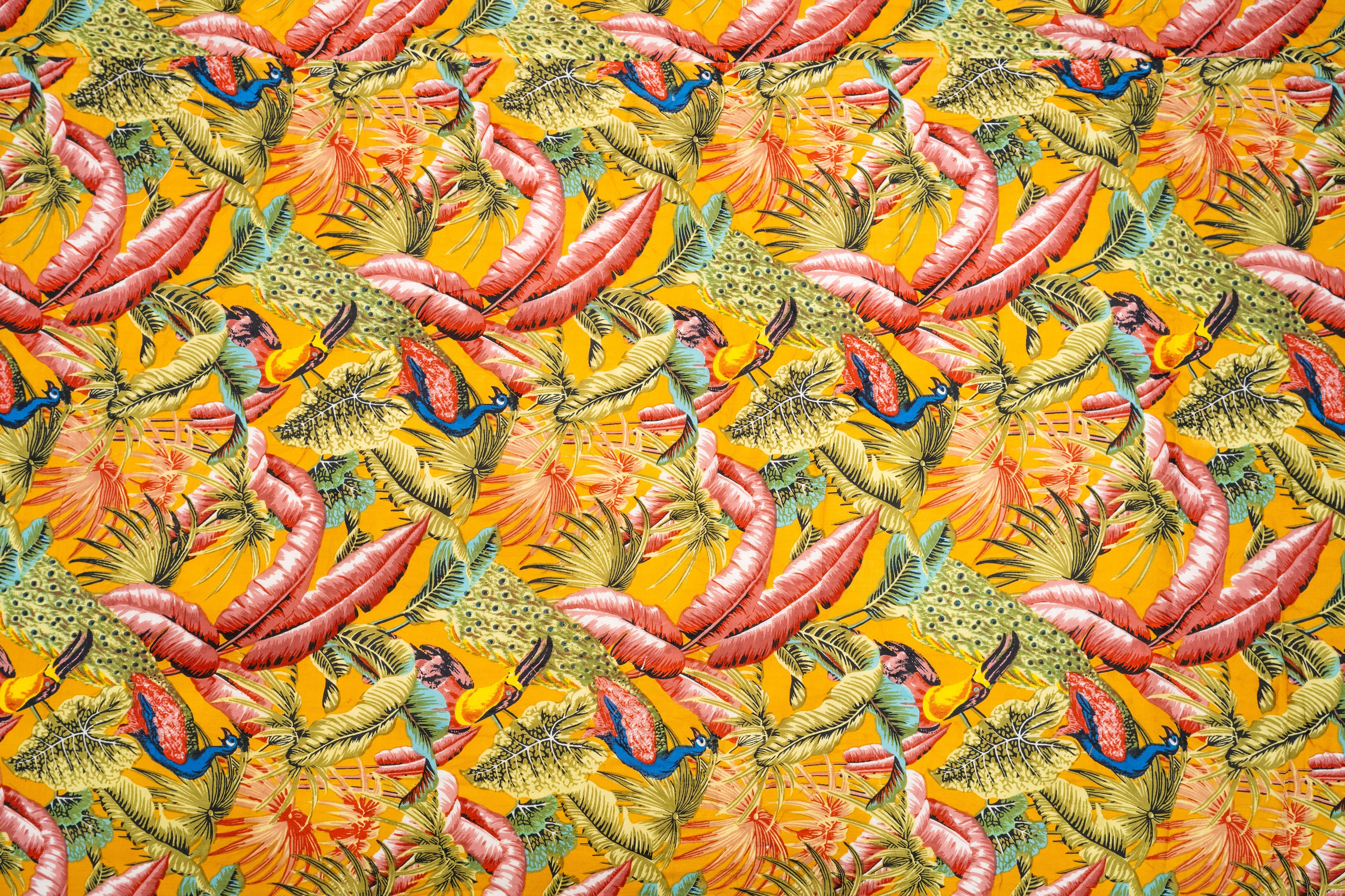 Tropical Paradise Cotton Quilt - Birds & Sunset Hues