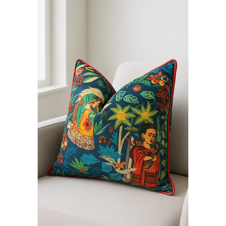 Mystical Frida Cotton Cushion Cover