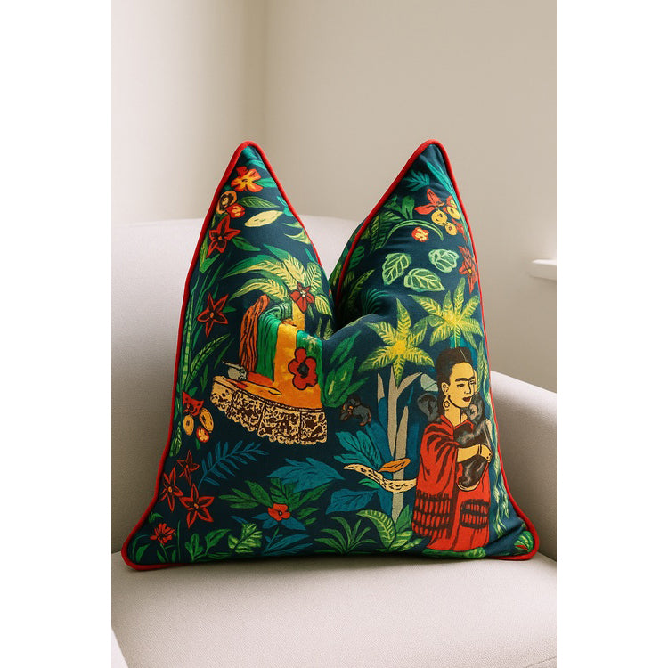 Mystical Frida Cotton Cushion Cover