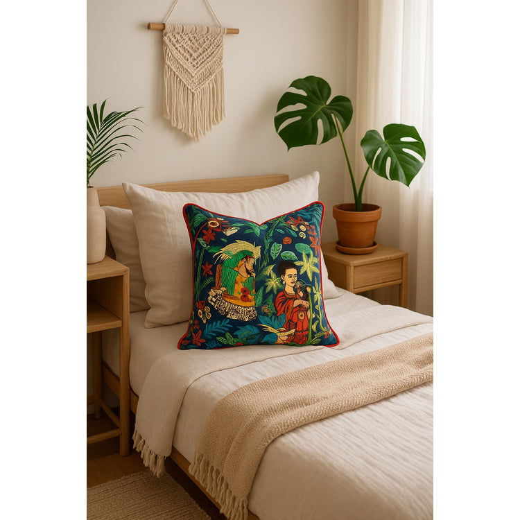 Mystical Frida Cotton Cushion Cover