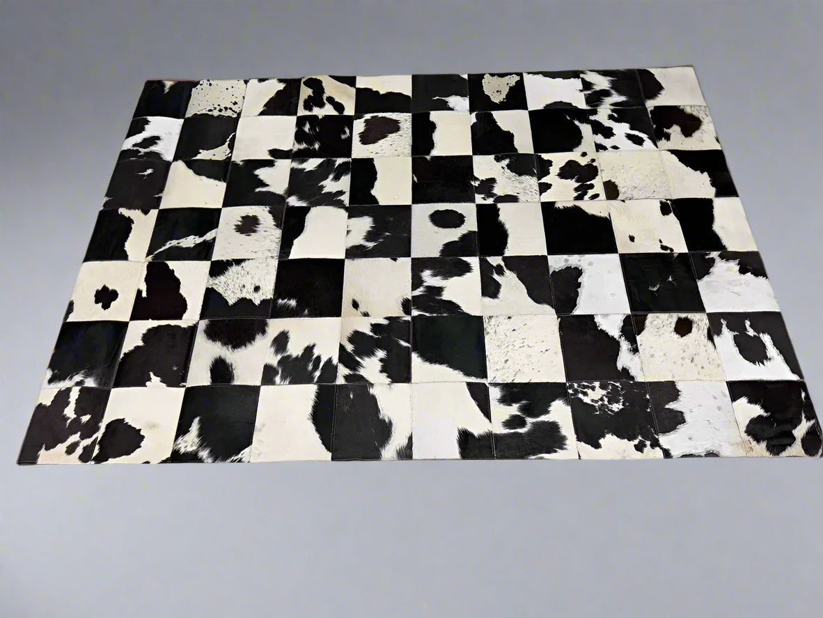 Boho Cowhide Rug – Handcrafted Patchwork Natural Leather