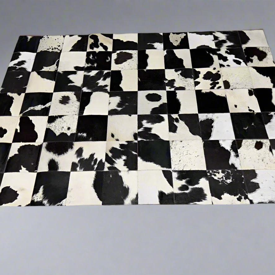 Boho Cowhide Rug – Handcrafted Patchwork Natural Leather