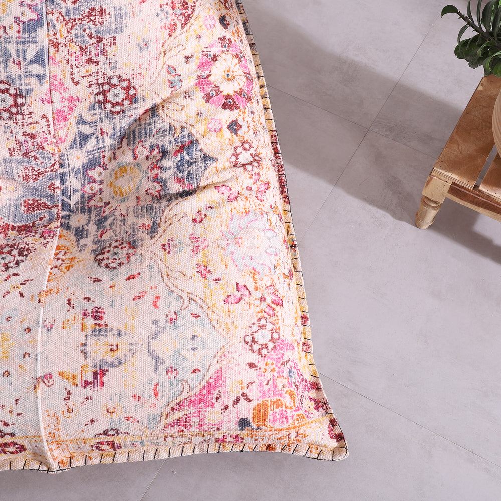 Stylish boho bean bag chair printed lounger for modern eclectic home decor