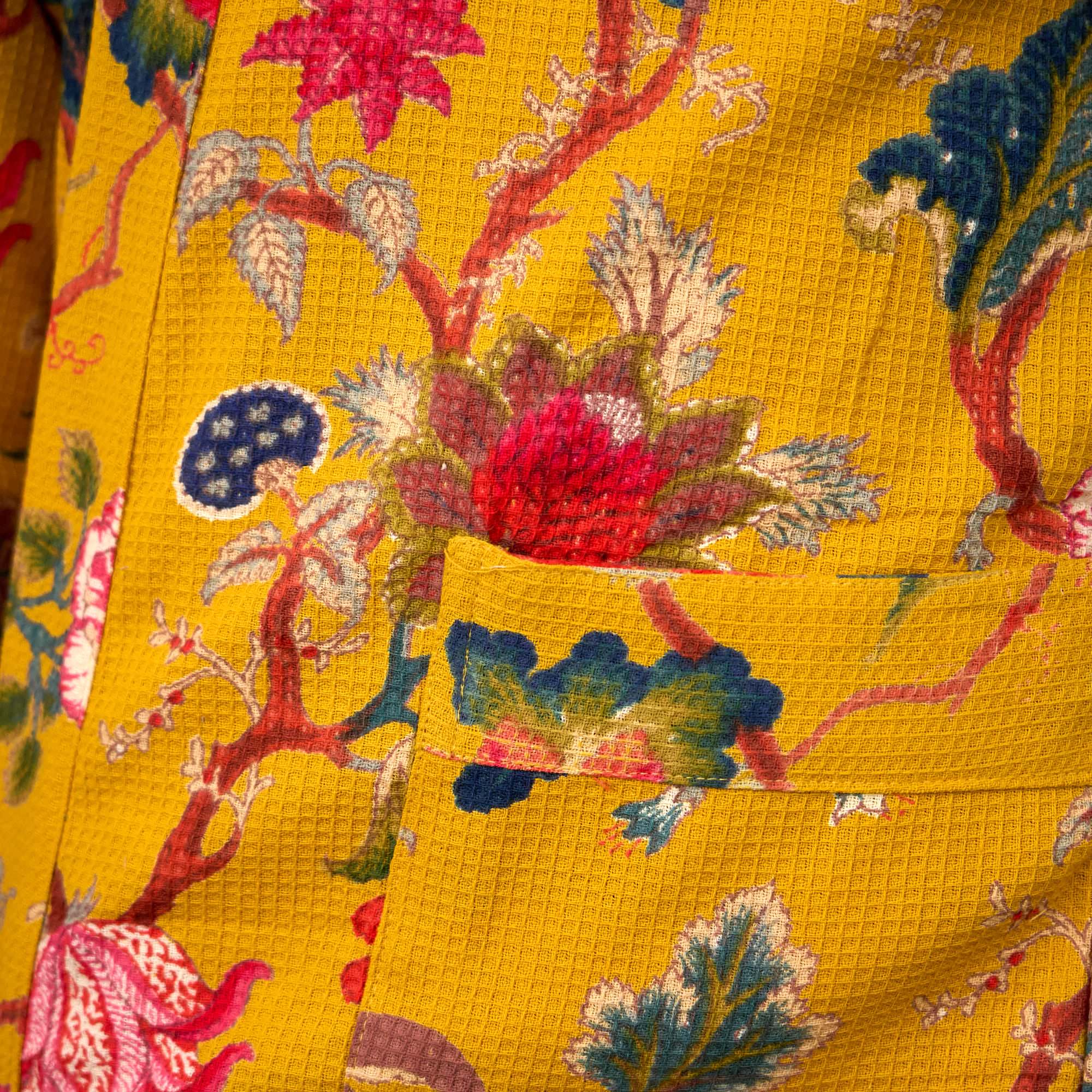Golden Garden Waffle Cotton Kimono