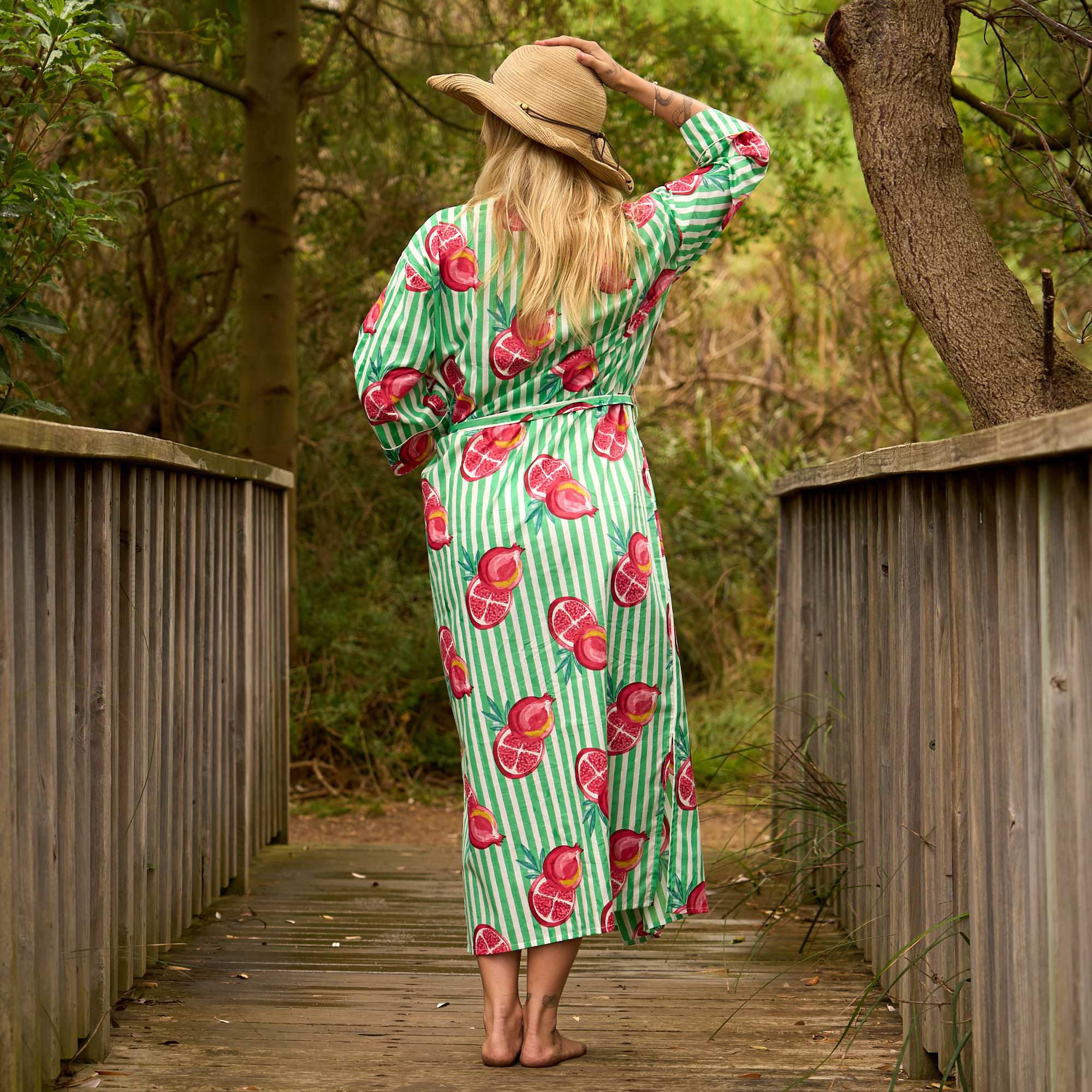 Grapefruit Bliss Summer Cotton Kimono Robe