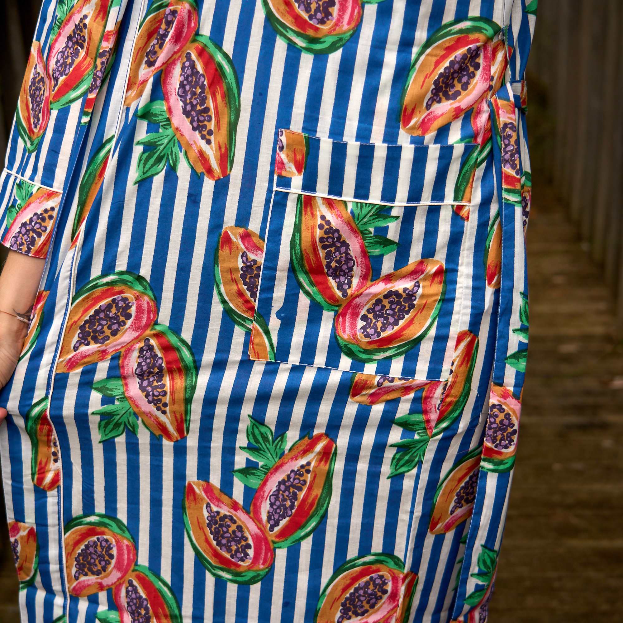 Tropical Breeze Cotton Kimono with Papaya Print