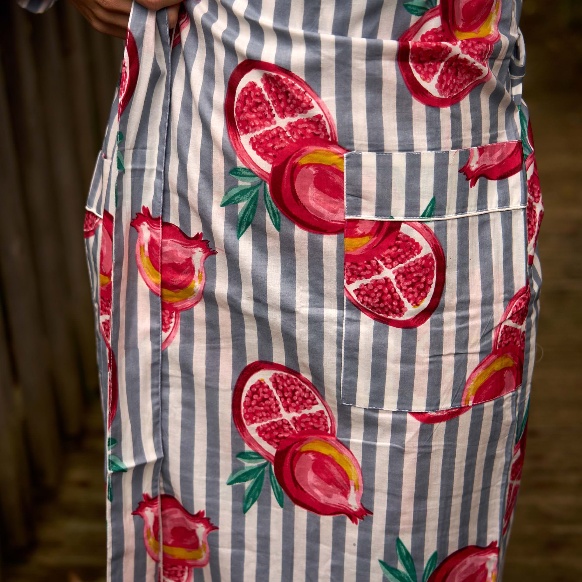 Citrus Grove Cotton Kimono Robe – Luxe Cotton with Bold Grapefruit Print