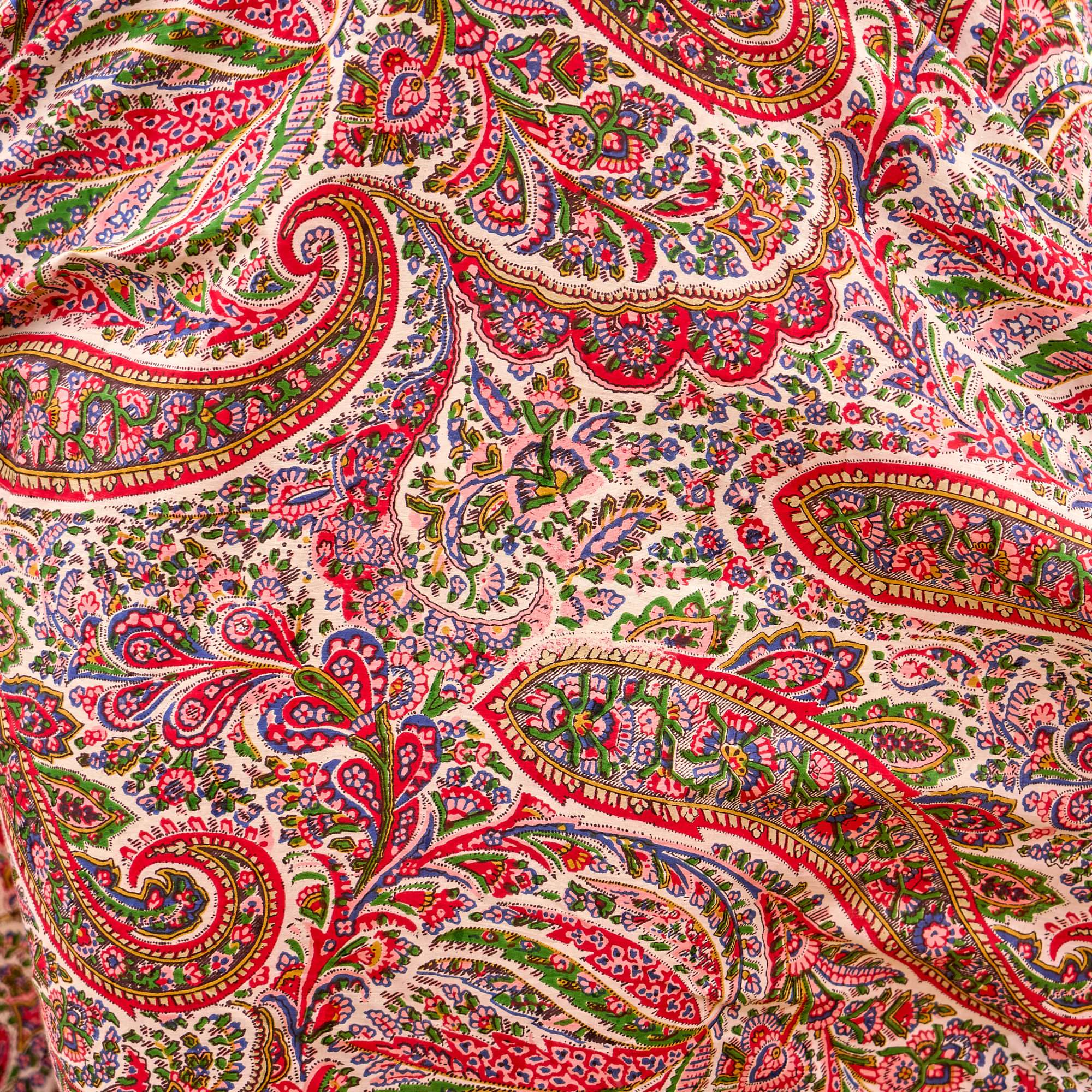 Floral Blooms Paisley Dress - Vintage Boho Maxi in Cotton