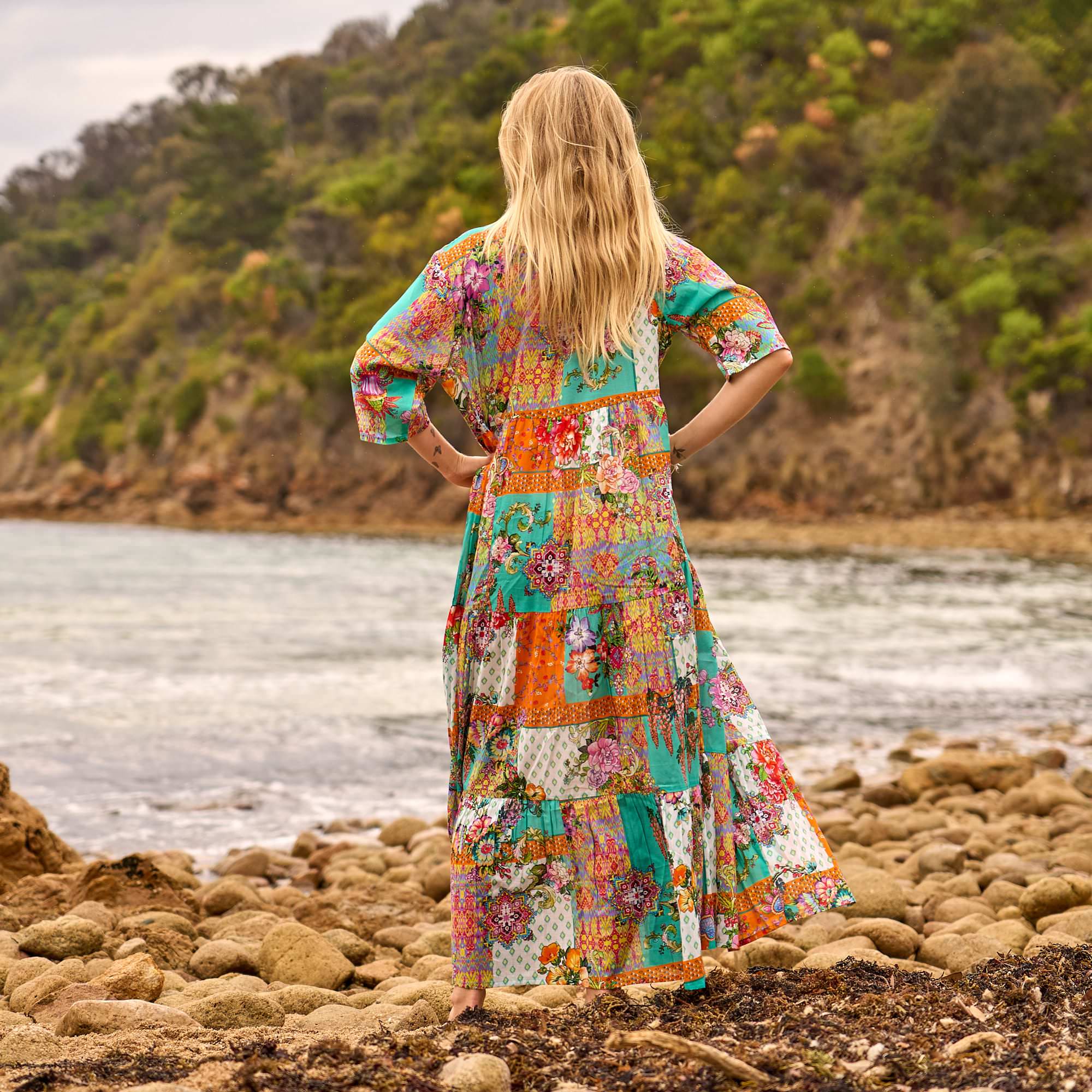 Stylish handmade cotton beach dress with comfortable breathable fabric for warm-weather fashion.