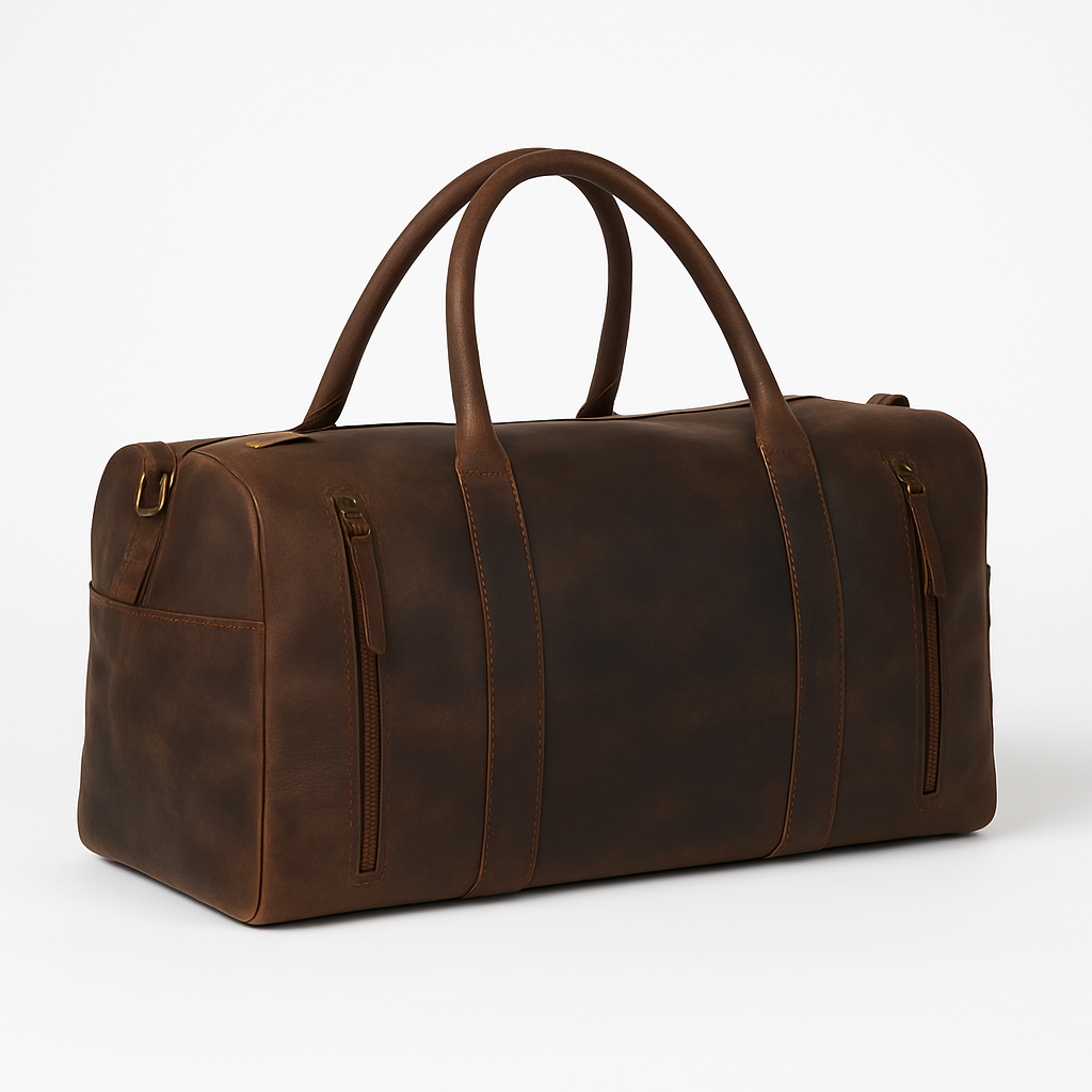 The Voyager – Handmade Leather Weekender Travel Duffle Bag