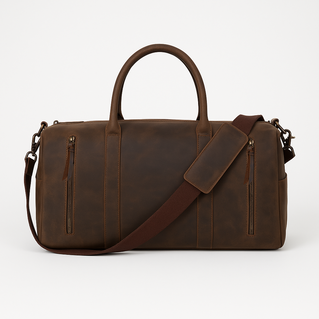The Voyager – Handmade Leather Weekender Travel Duffle Bag