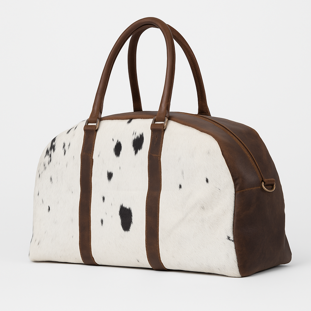 Cowhide Weekender – Leather Bag Luxe for Bold Travellers