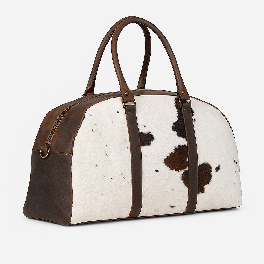 Cowhide Weekender – Leather Bag Luxe for Bold Travellers