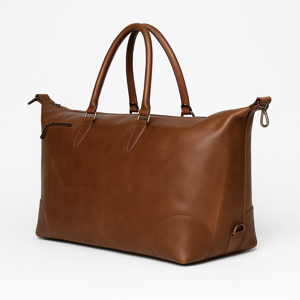 Boho Leather Duffle Bag – Handmade Travel Essential