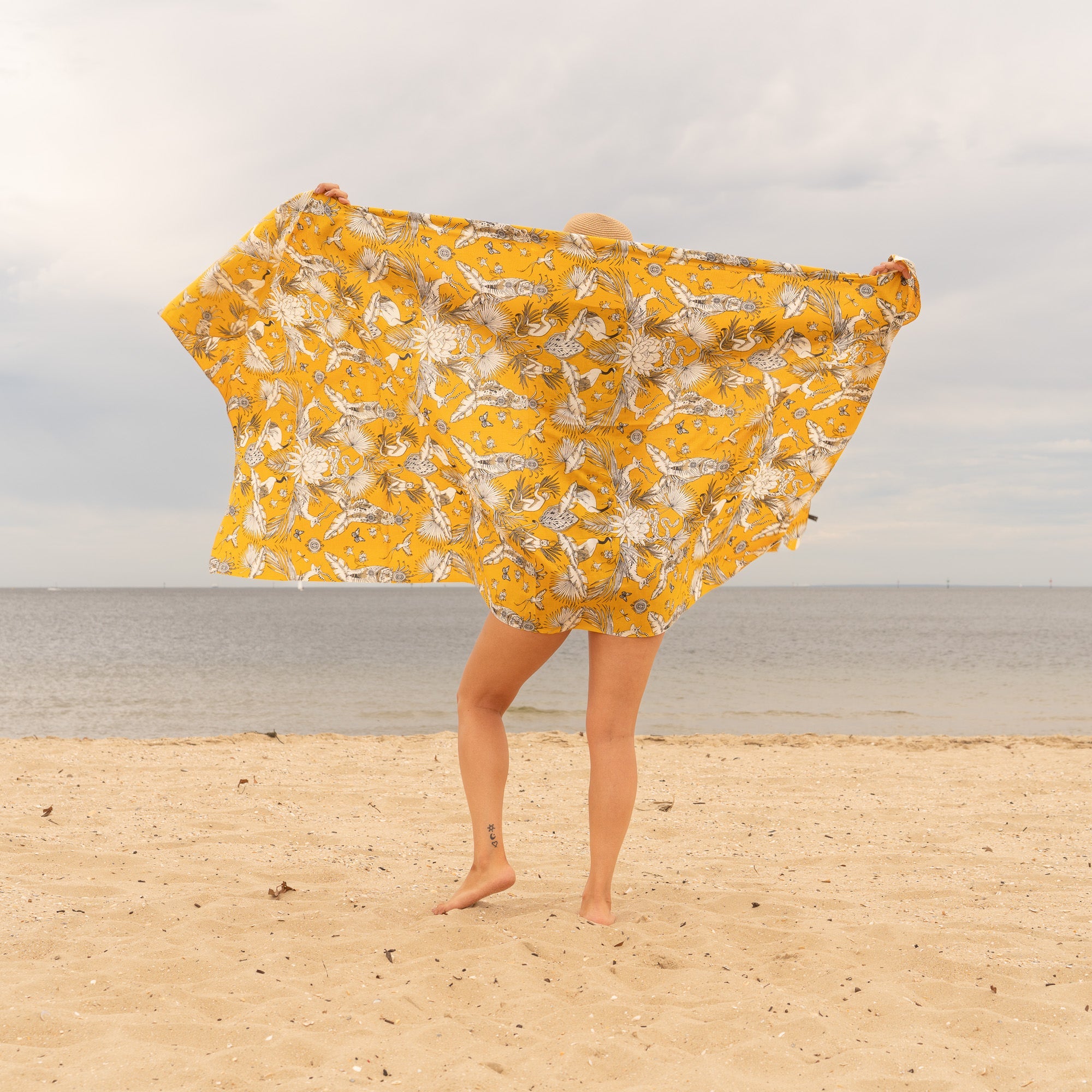 Mustard Florals - 100% Cotton Sarong
