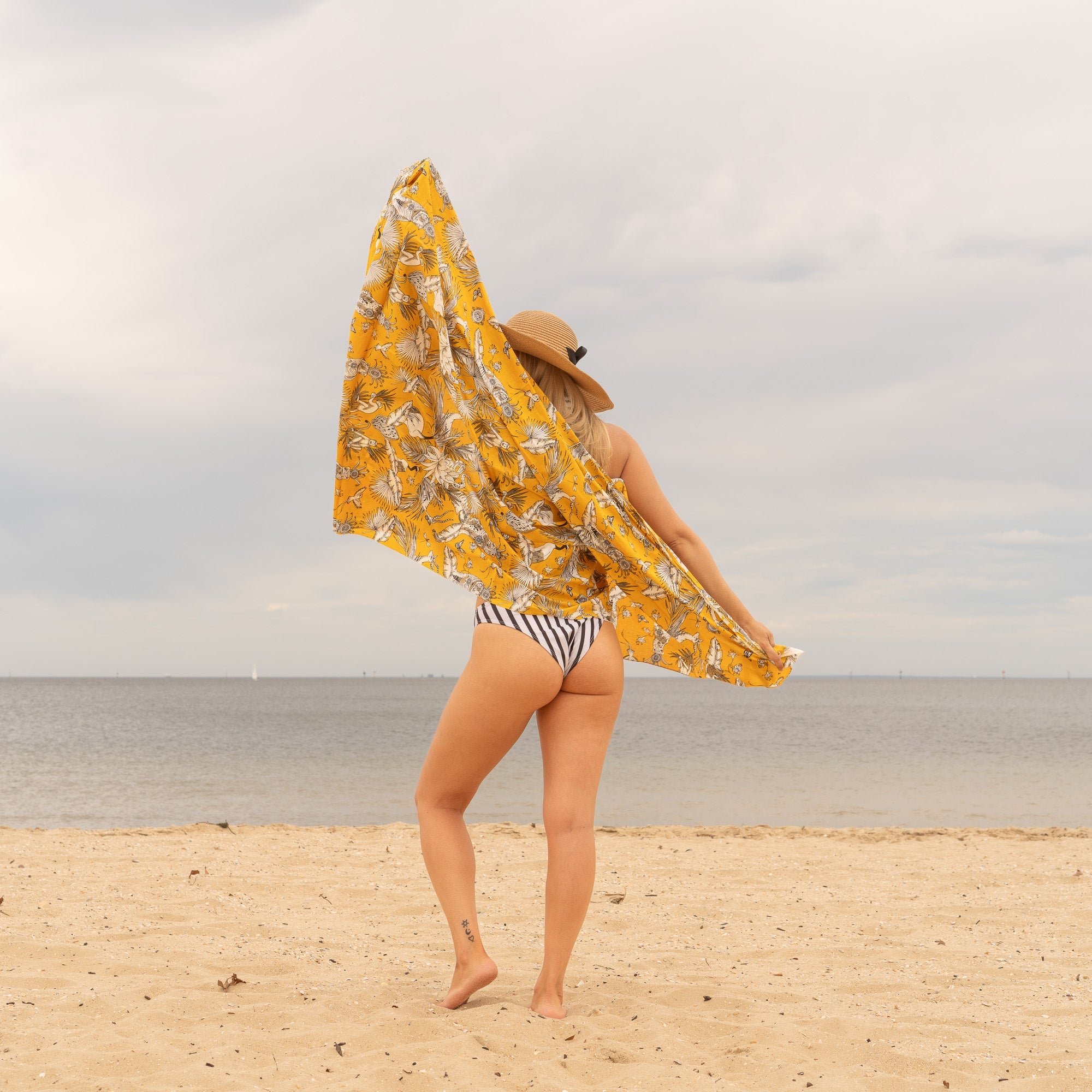 Mustard Florals - 100% Cotton Sarong