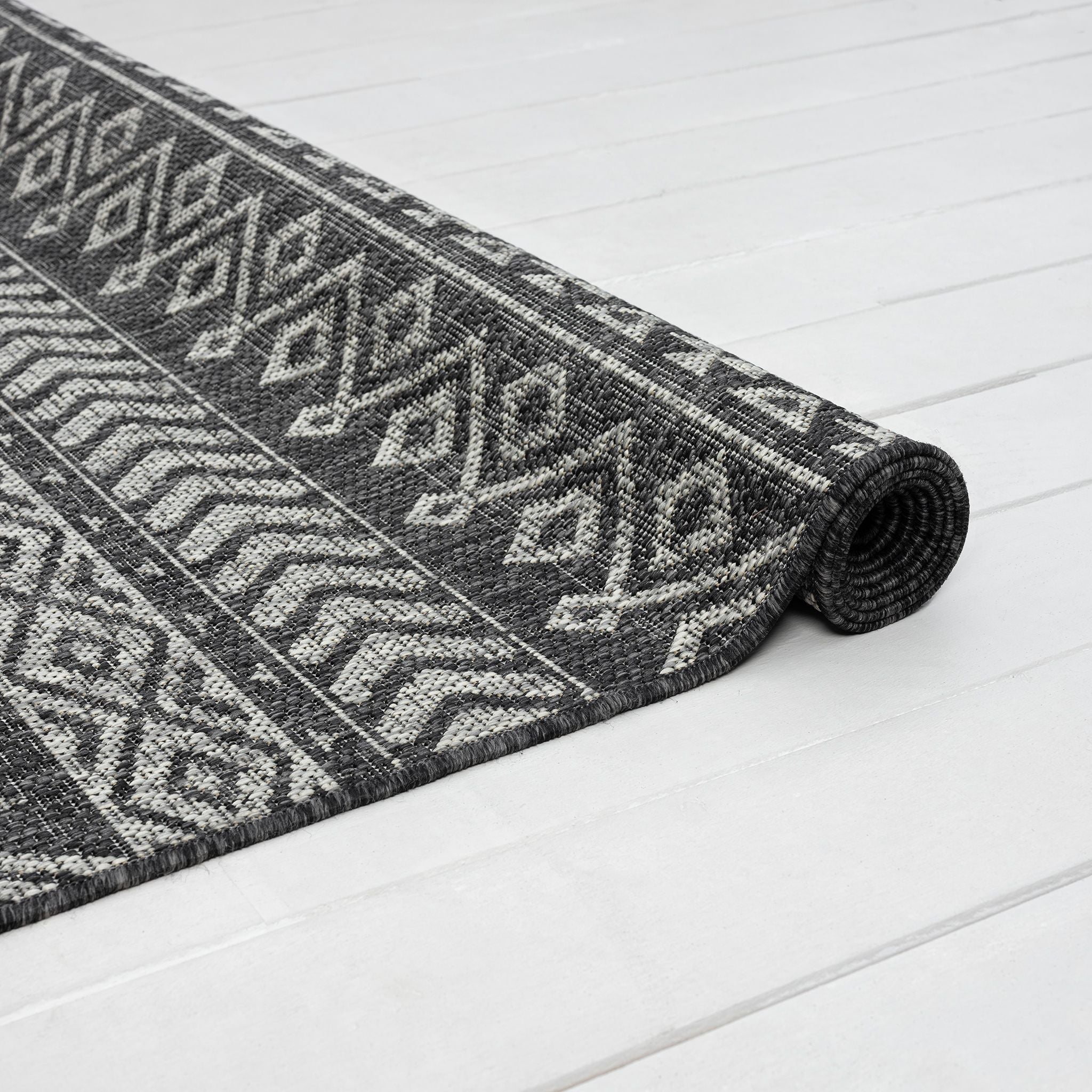 Alfresco 421 Dark Grey Runner Rug - Hallway Durability