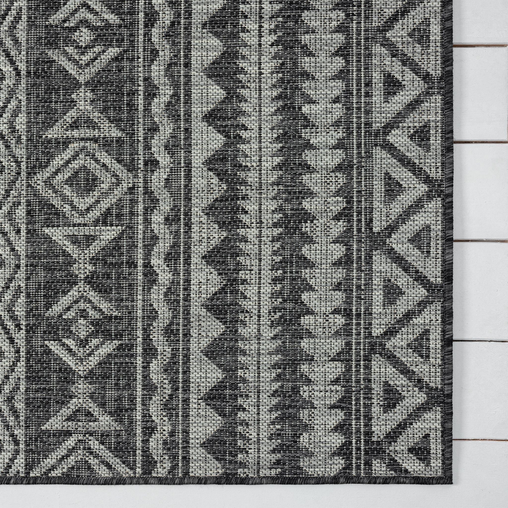 Alfresco 421 Dark Grey Runner Rug - Hallway Durability