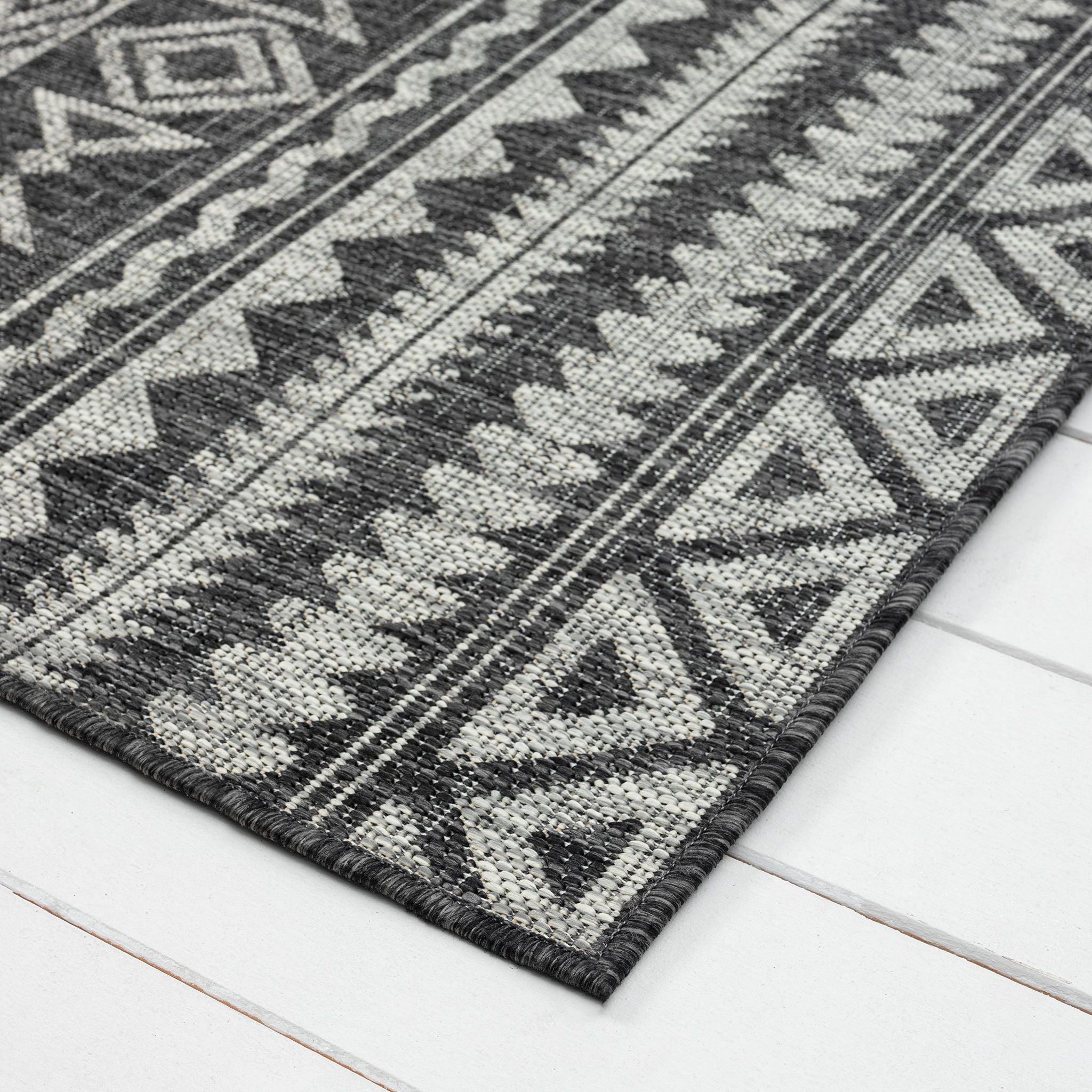 Alfresco 421 Dark Grey Runner Rug - Hallway Durability