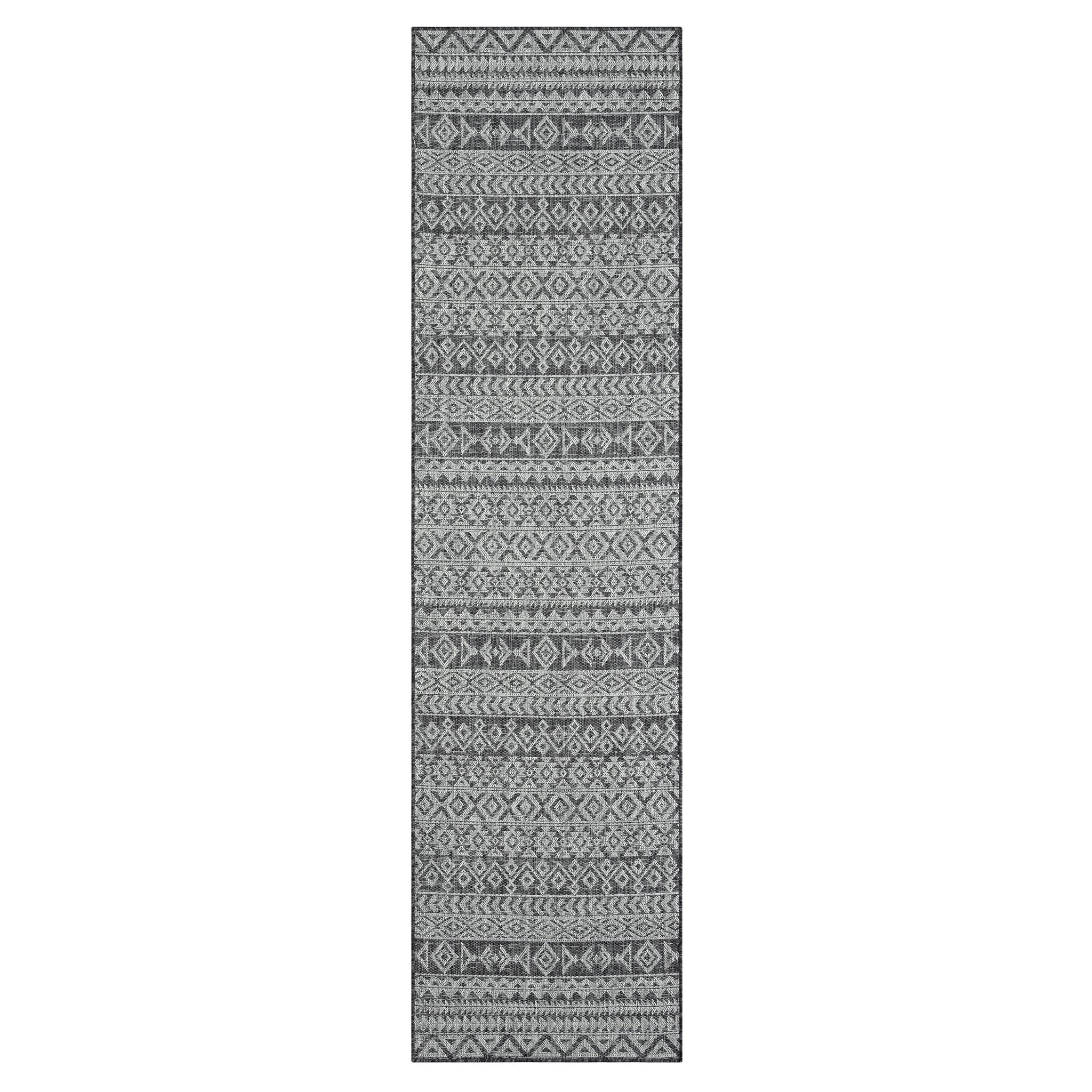Alfresco 421 Dark Grey Runner Rug - Hallway Durability