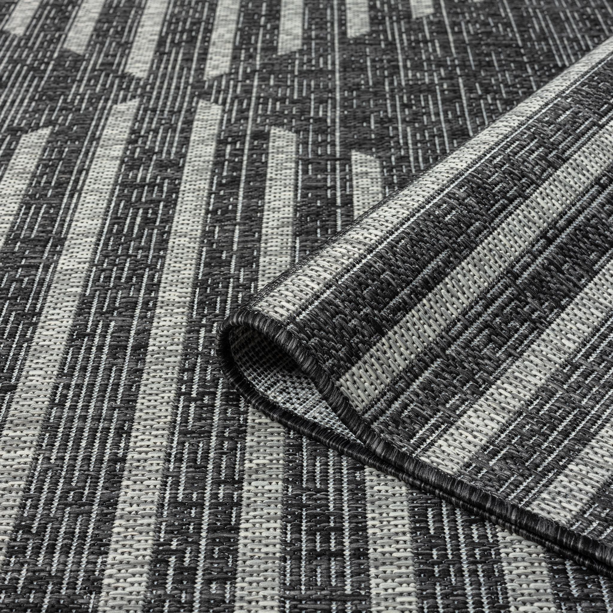 Alfresco 425 Ebony Black Rug - Modern Dark Accent Rug