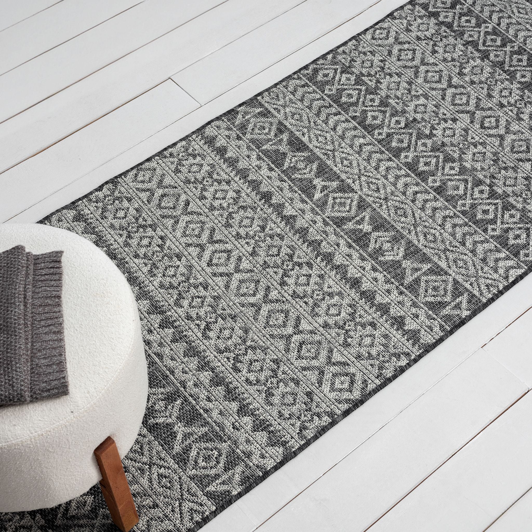 Alfresco 421 Dark Grey Runner Rug - Hallway Durability