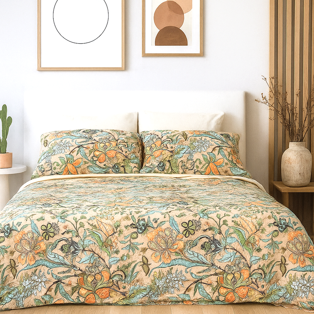 Floral Paradise Cotton Quilt Set - Queen/King