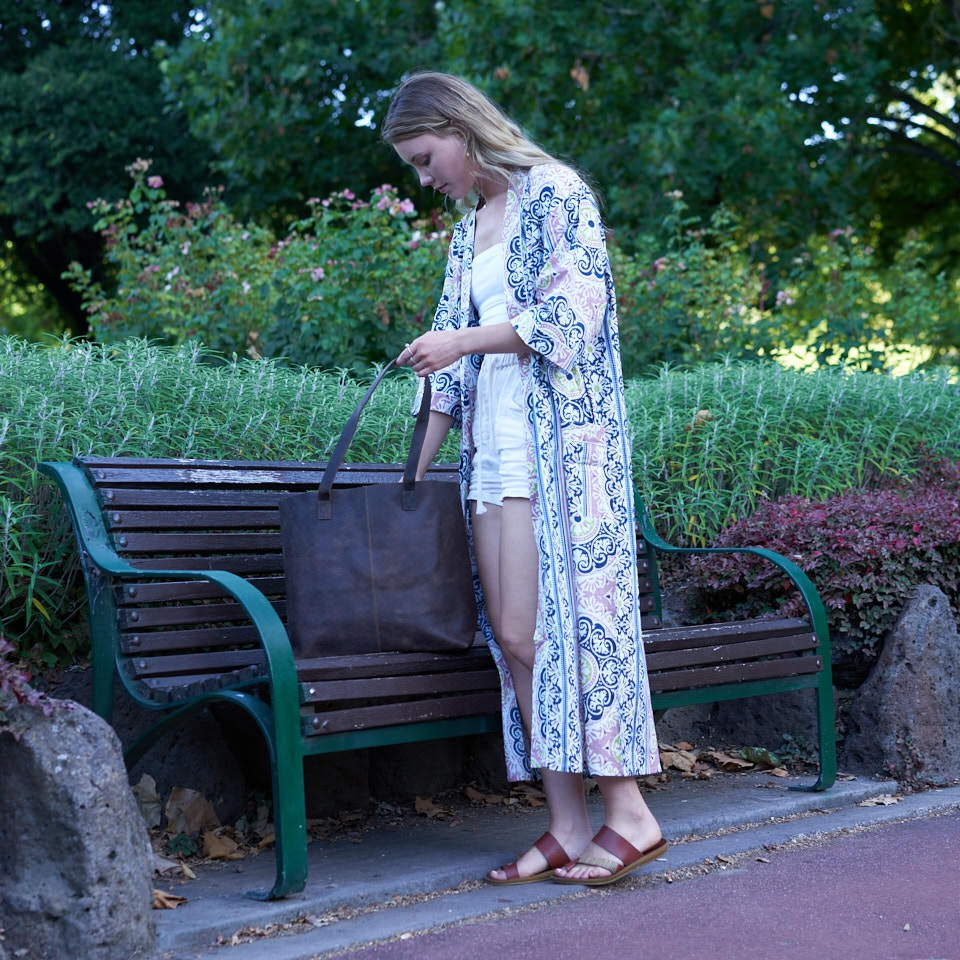 Tranquil Oasis Cotton Kimono Robe - Luxe Loungewear