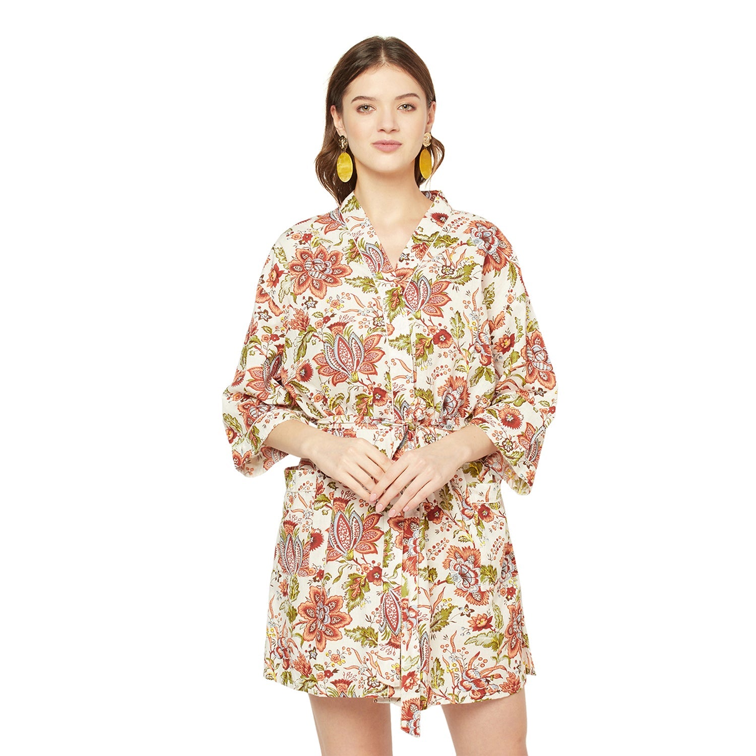 Vibrant Frida - 100% Cotton Kimono Robe