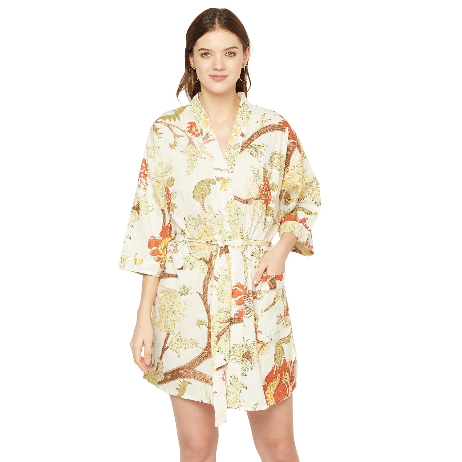 Summer Solstice Cotton Kimono Robe - 100% Cotton