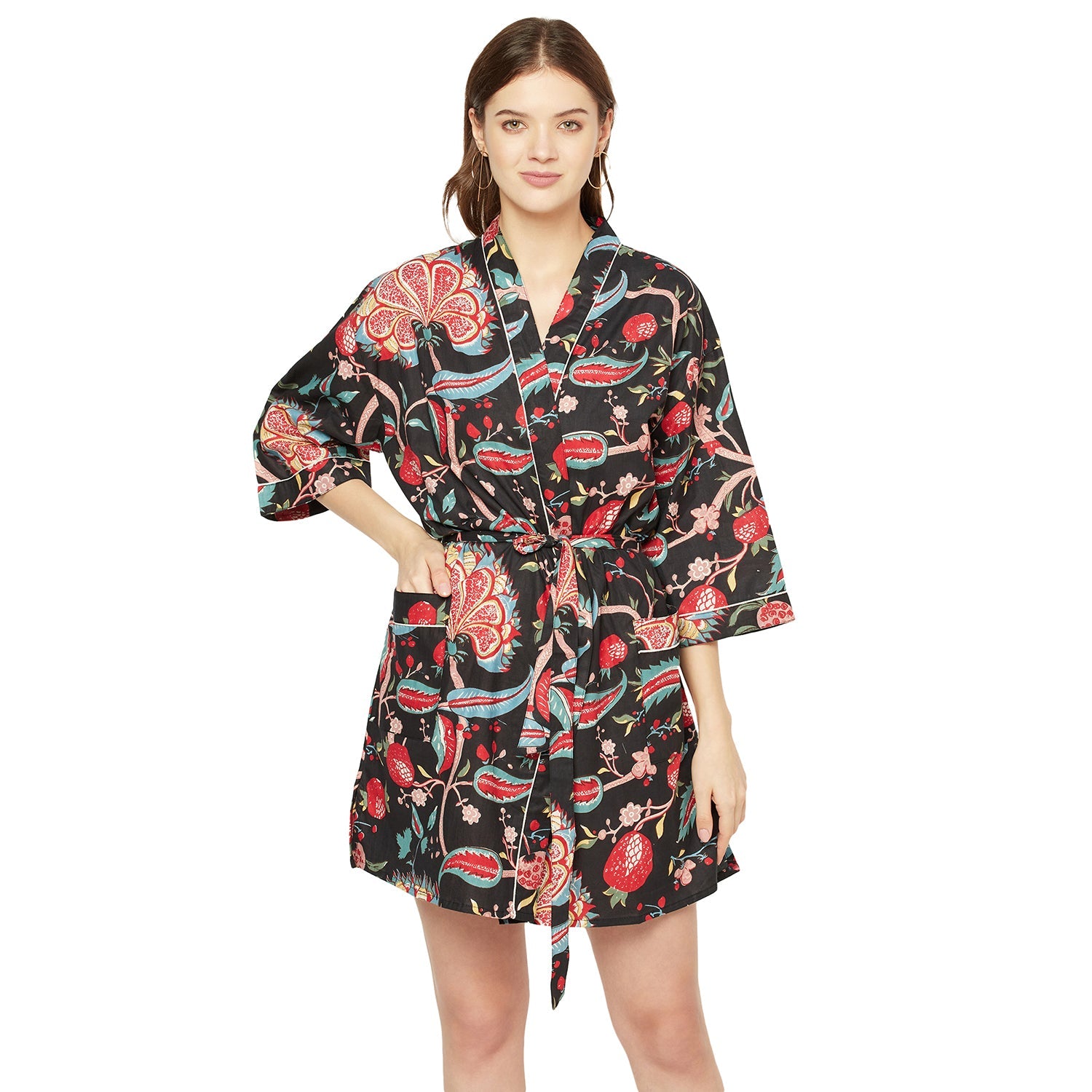 Gypsy Garden Cotton Kimono Robe - 100% Cotton