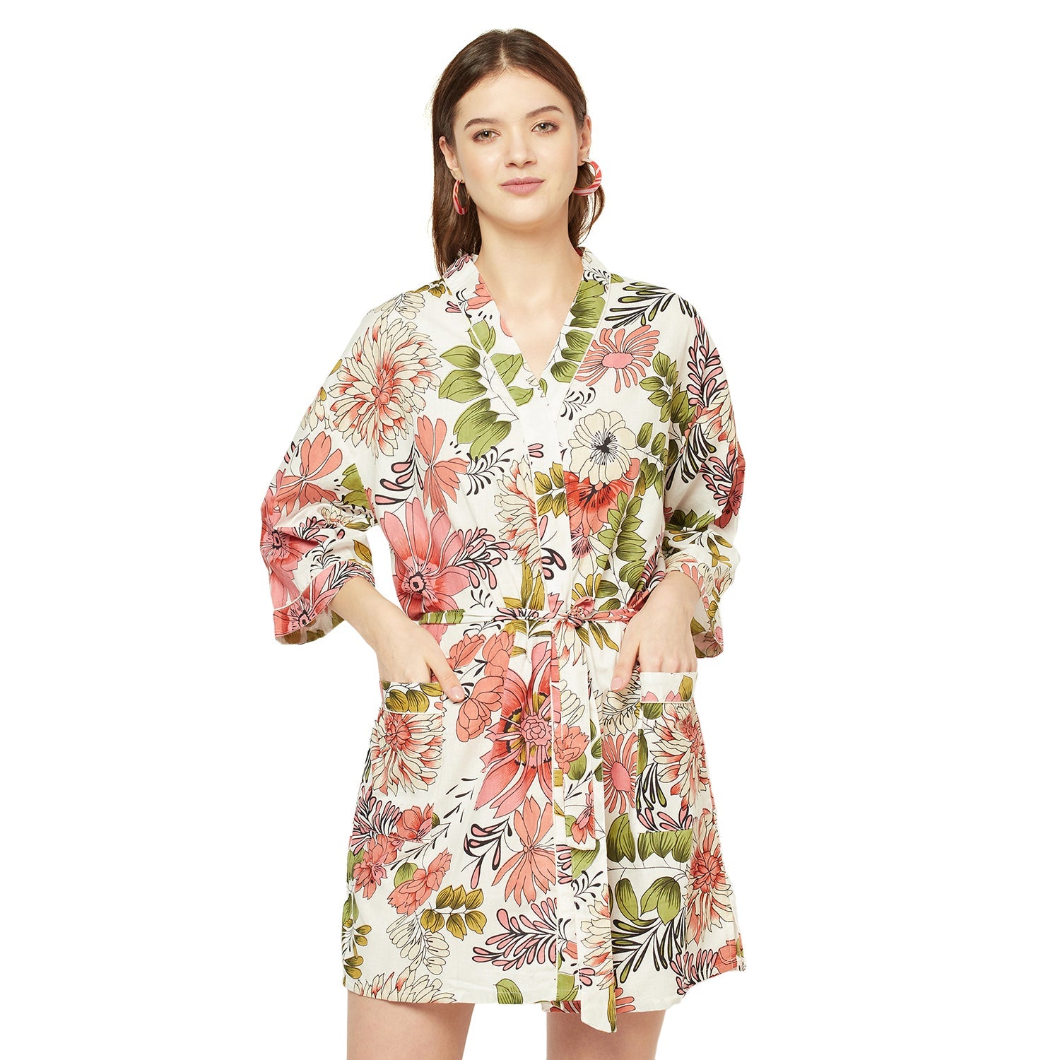 Calm Retreat Cotton Kimono Robe - 100% Cotton
