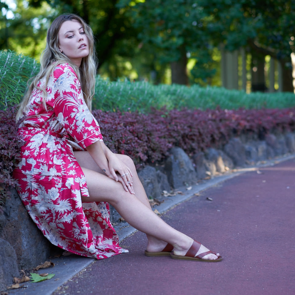 Seaside Serenity Cotton Kimono Robe - Coastal Boho
