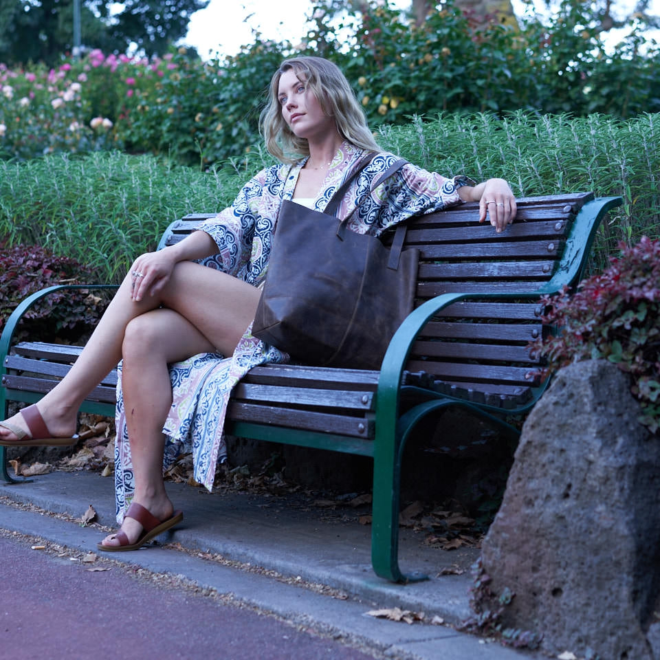 Tranquil Oasis Cotton Kimono Robe - Luxe Loungewear